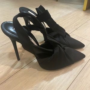 Zara Black Slingback Heels Size 7.5